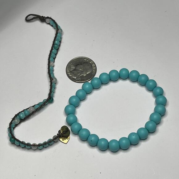 American Eagle bracelet AE with a second bracelet turquoise blue beads boho - Picture 7 of 9